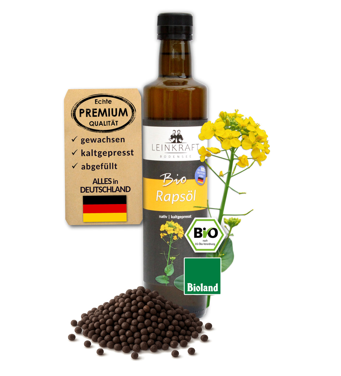 Rapsl kaltgepresst aus deutschem Bioland Anbau regional kaufen Leinkraft Rapsl kaltgepresst aus deutschem Bioland Anbau regional kaufen Leinkraft